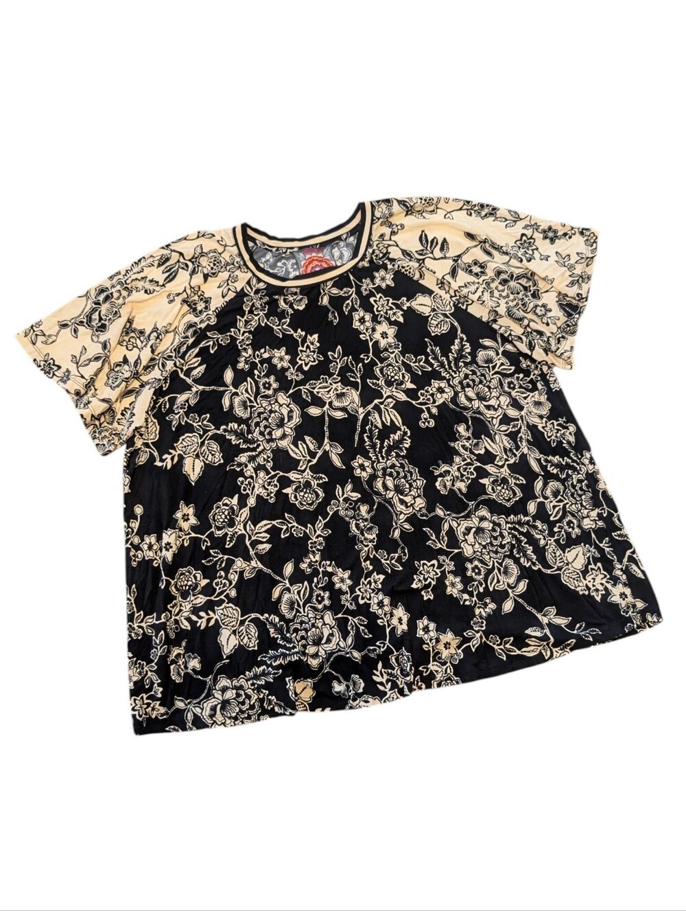 Johnny Was The Janie Favorite Flutter Raglan Sleeve Top Vassala 2X Plus Size